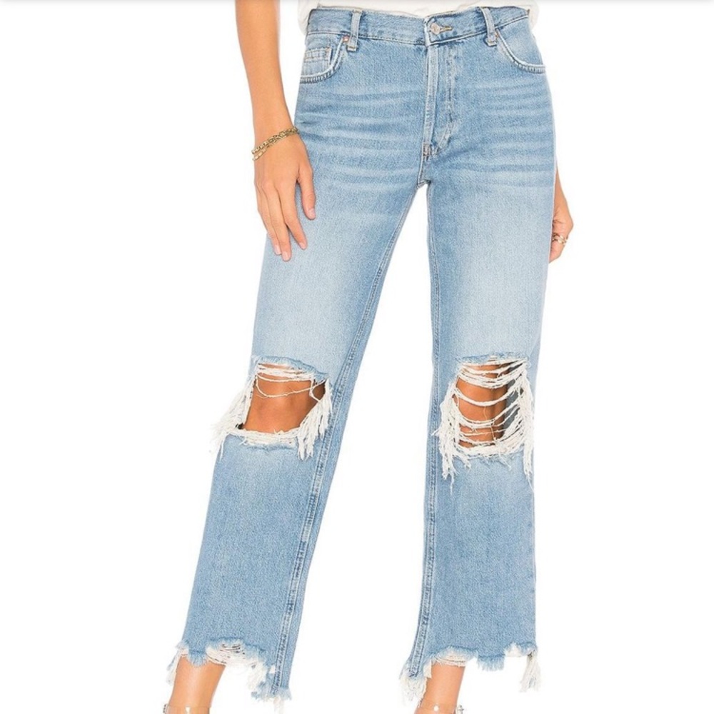 Free people Maggie Mid-Rise Straight-Leg Jeans
